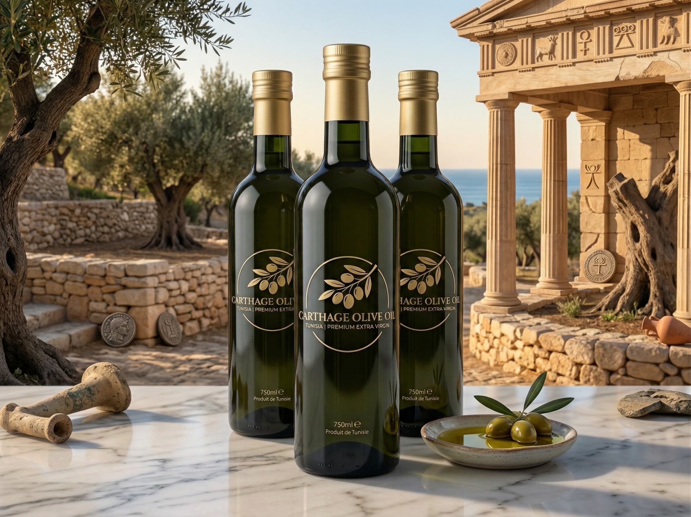 Bouteilles Carthage Olive Oil — Tunisia Premium Extra Virgin